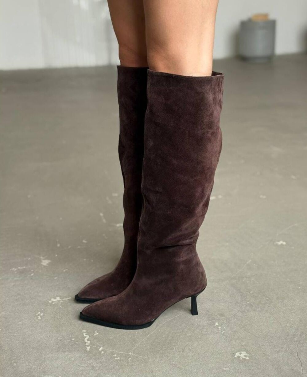 Zoi acı kahve süet çizme