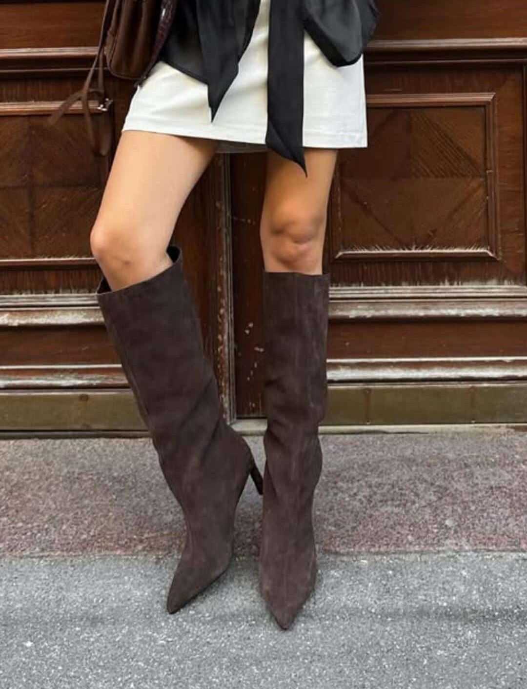 Miren camel süet çizme
