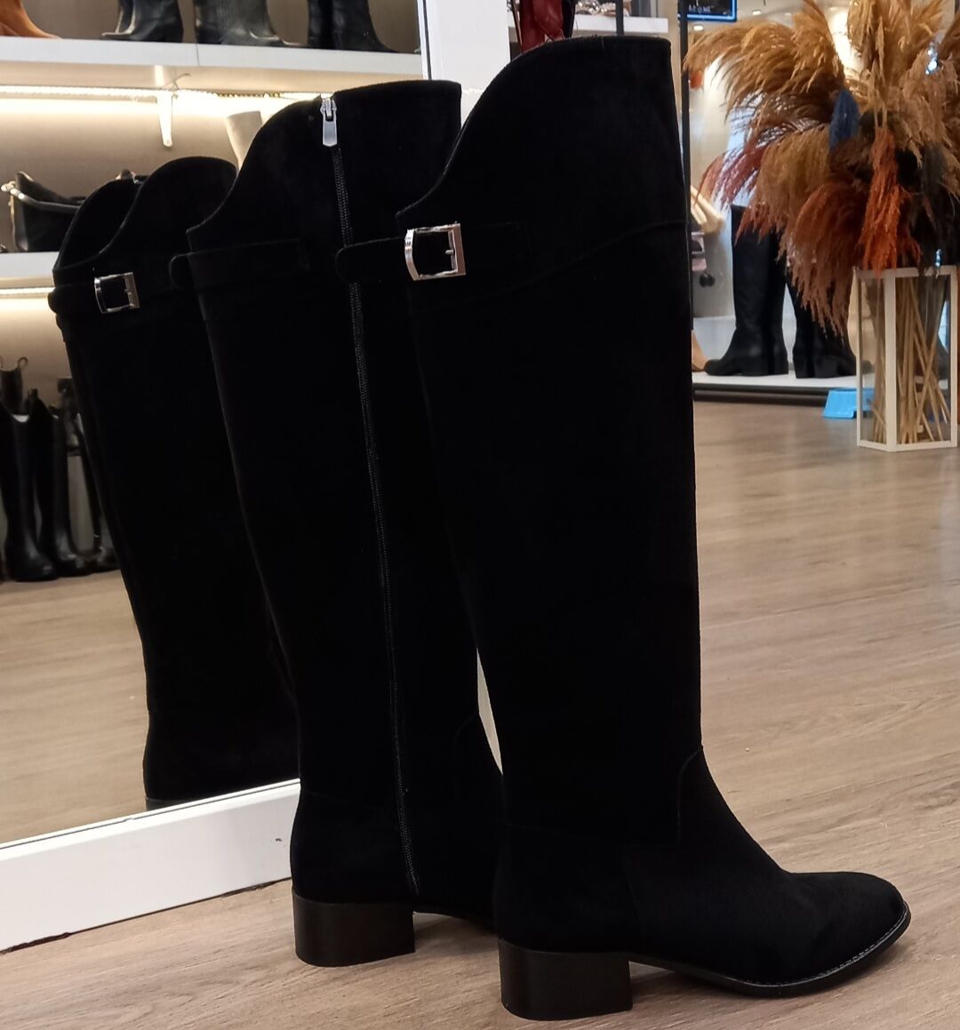 Emily siyah süet çizme