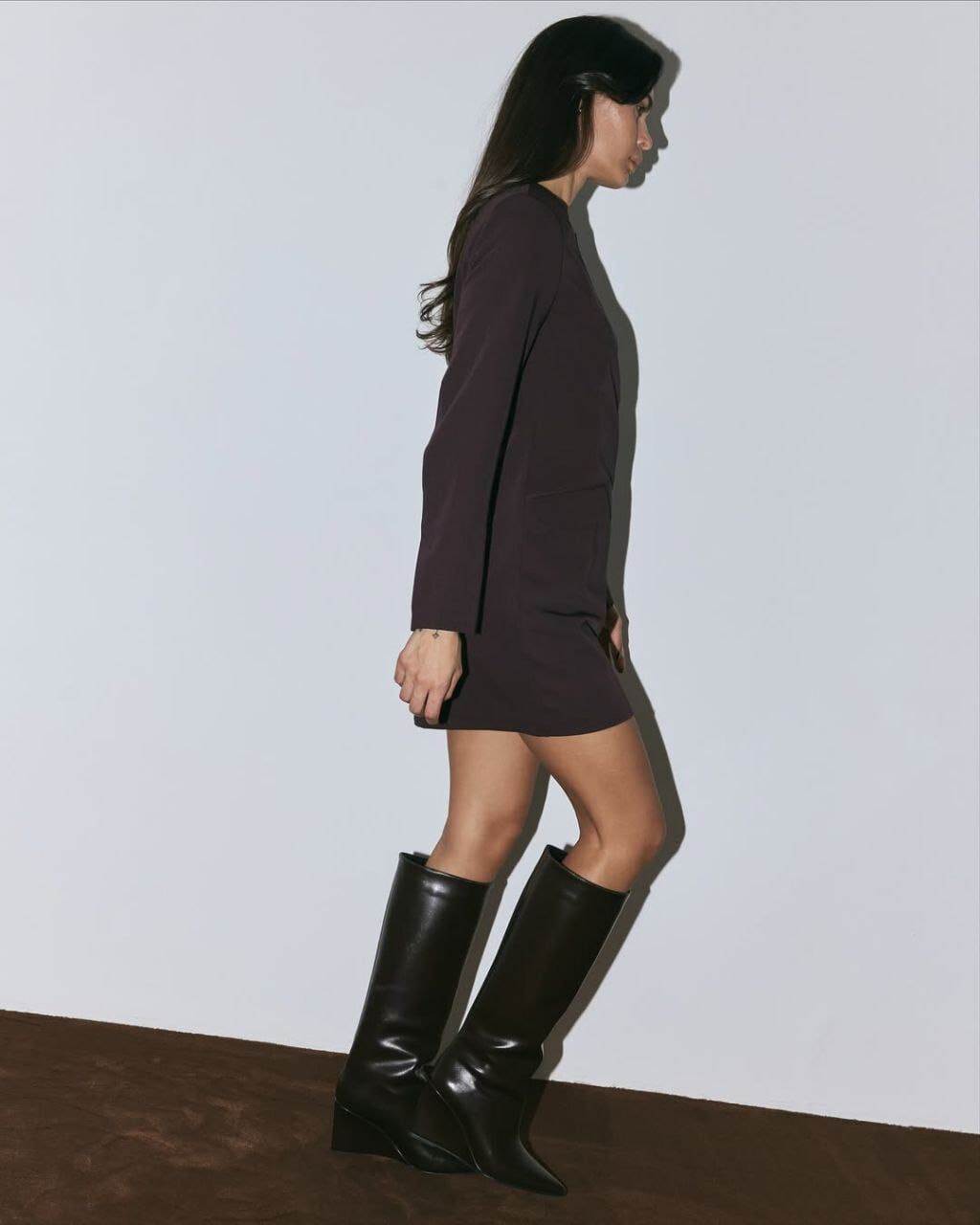 Maia siyah deri çizme