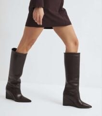 Maia acı kahve deri çizme