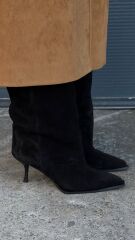 Marsial siyah süet çizme