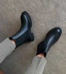 Venara siyah deri bot