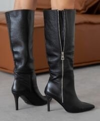 Valery siyah deri çizme