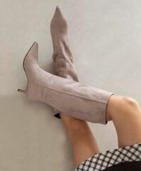 Sienna taş rengi süet çizme