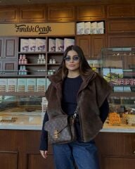 Veresa kürk yelek kahve