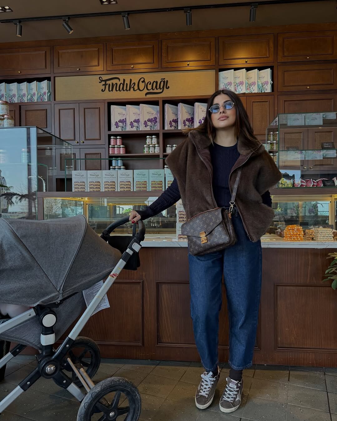 Veresa kürk yelek kahve