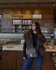 Veresa kürk yelek kahve