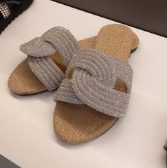 Carla Silver Taşlı Terlik