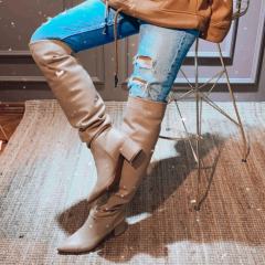 Bianca nude çizme diz üstü