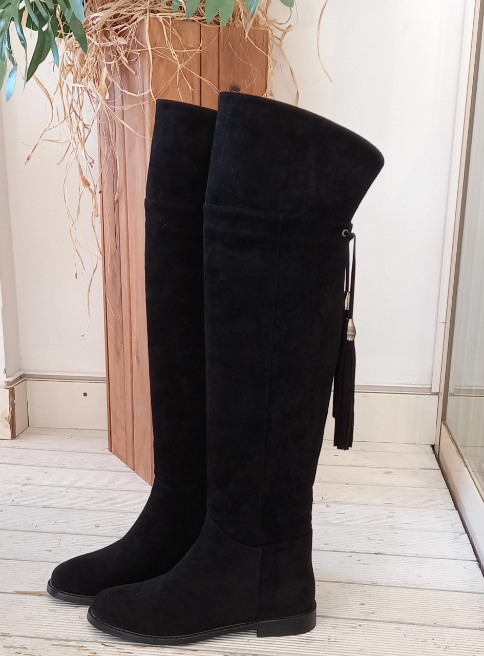 Mona siyah süet çizme