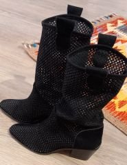 Megan Siyah Süet Bot 6 cm